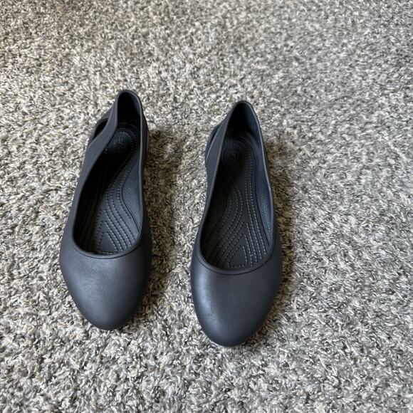Crocs Womens Size 9 Sloane Flat Iconic Comfort Slip On Black Ballet Shoes - Picture 6 of 6